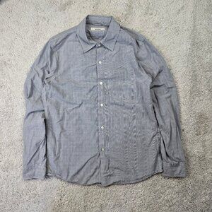 Buck Mason Grey Plaid Shirt Work Office Date Men’s Size Medium M USA Huckberry